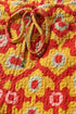 Straight leg pants in quilted printed cotton blend with elastic waist.